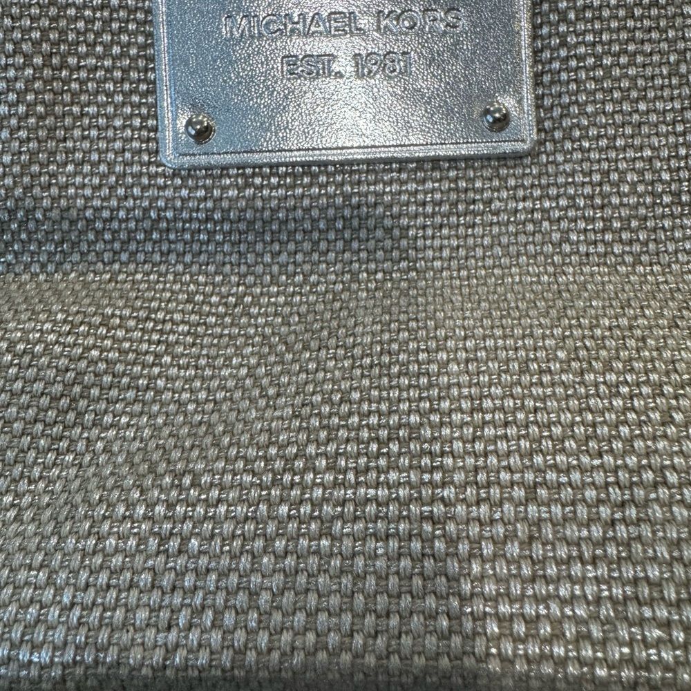Michael Kors Large Silver Metallic Cotton Tote - Picture 8 of 8